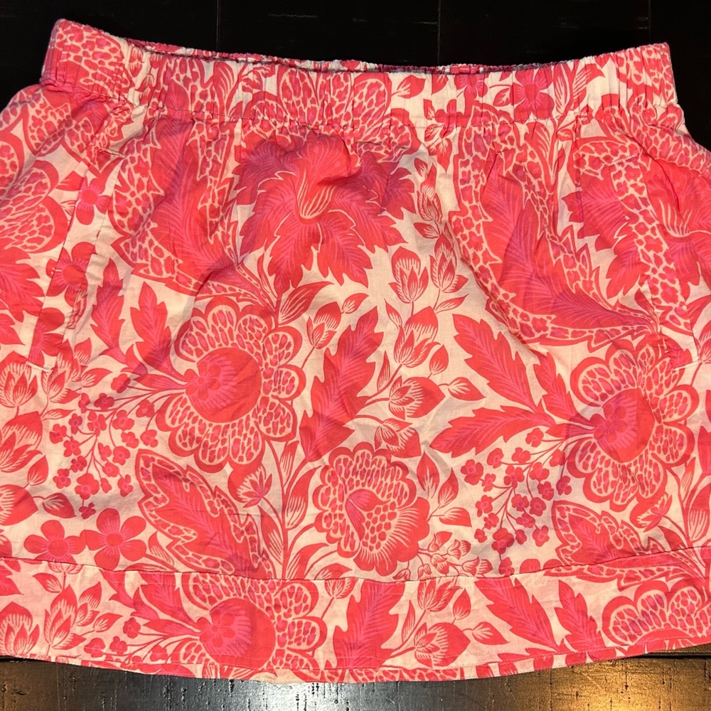 J Crew Factory Printed Skirt - Coral Pink - Size Large - New with Tags